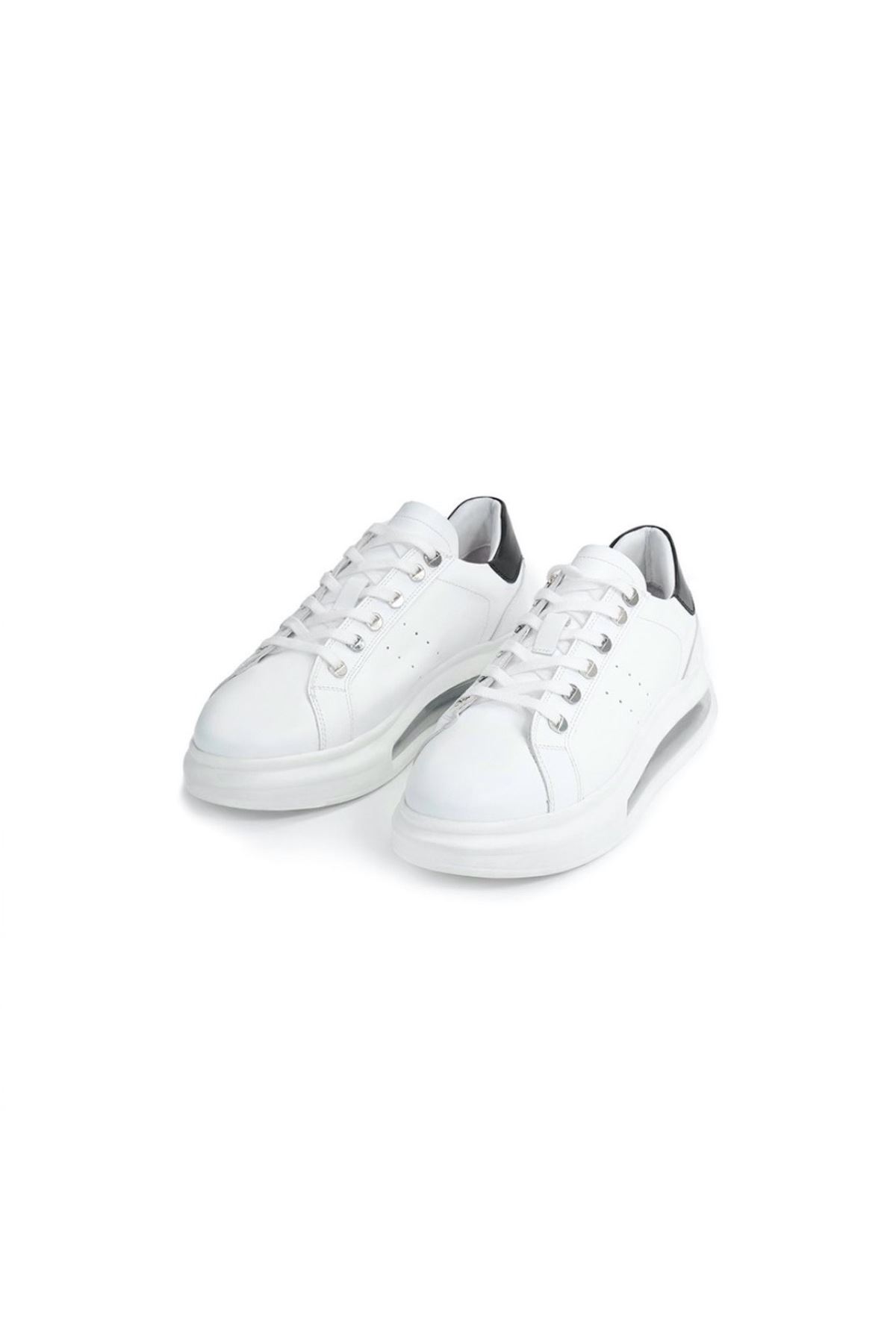 Erkek Beyaz Sneaker Kalın Taban