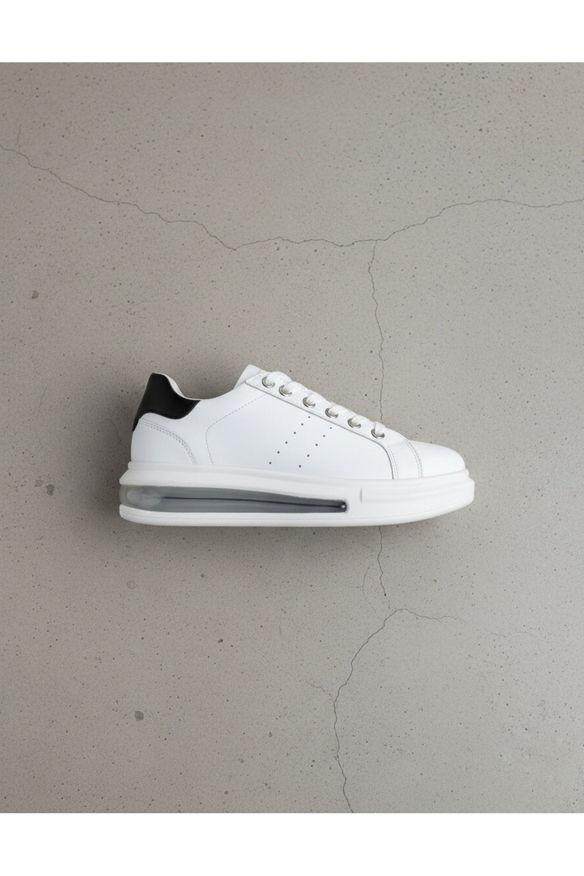 Erkek Beyaz Sneaker Kalın Taban