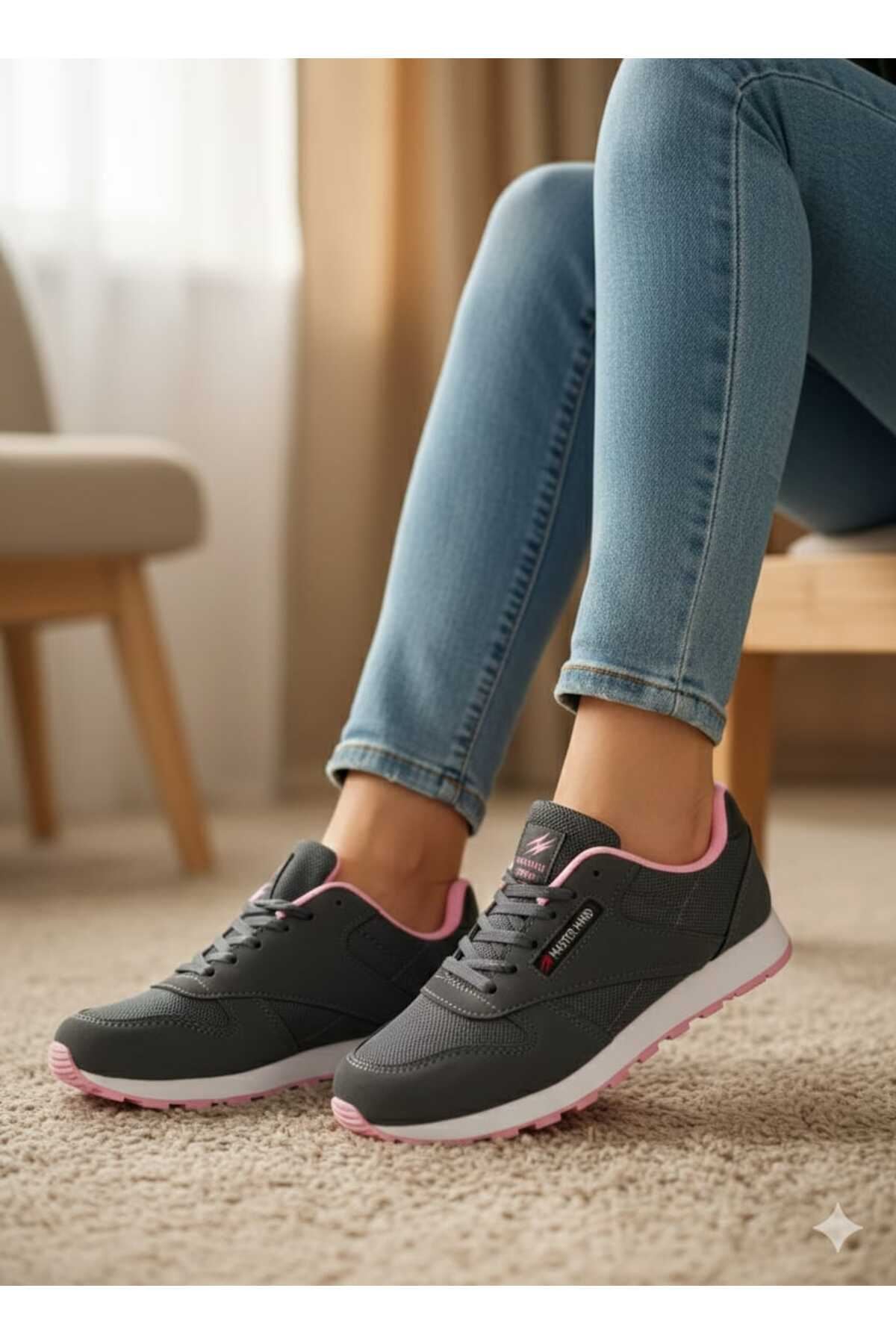 Kadın Yazlık Spor Ayakkabı Fileli Hafif Esnek Kaymaz Taban Yürüyüş Ayakkabısı
