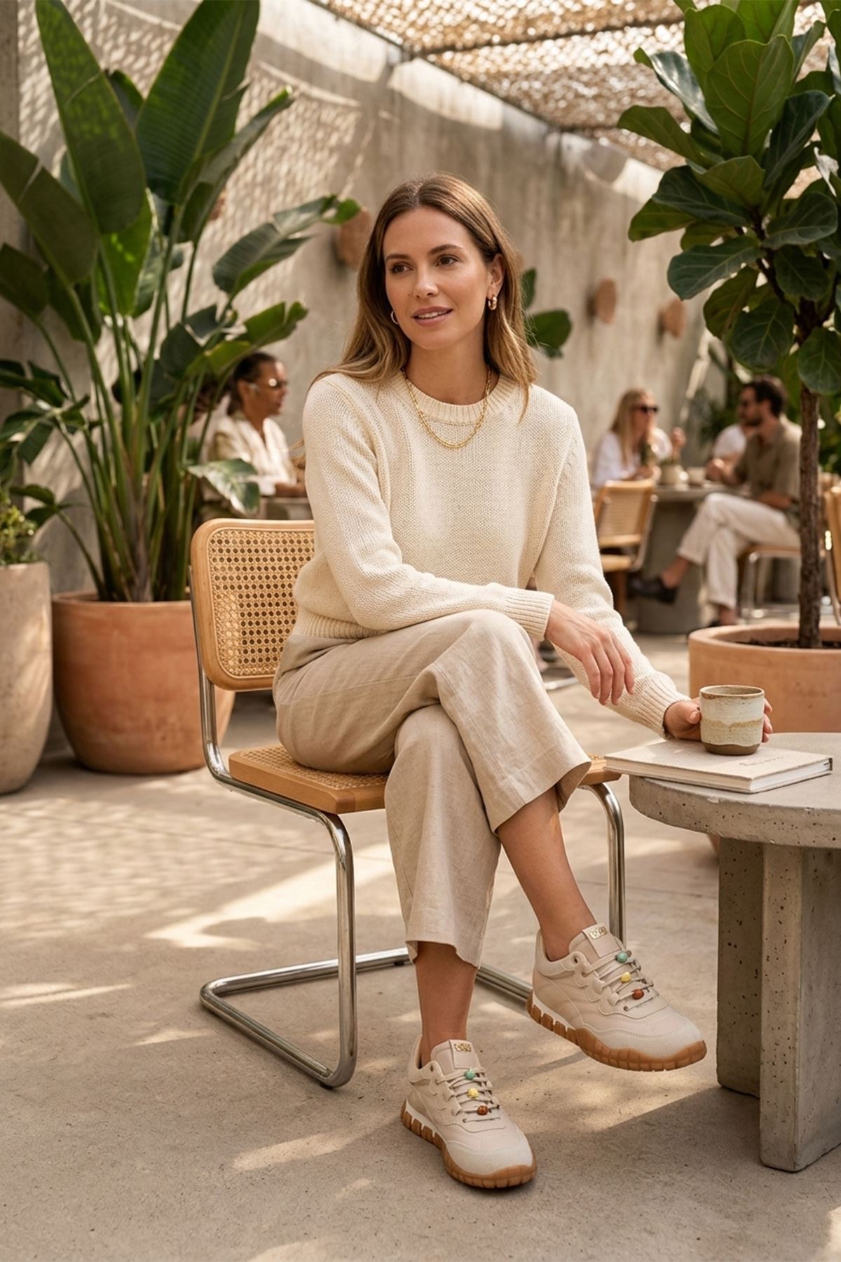 Casual Kadın Sneaker Boncuklu Bağcıklı Günlük Ayakkabı ( fashion model )