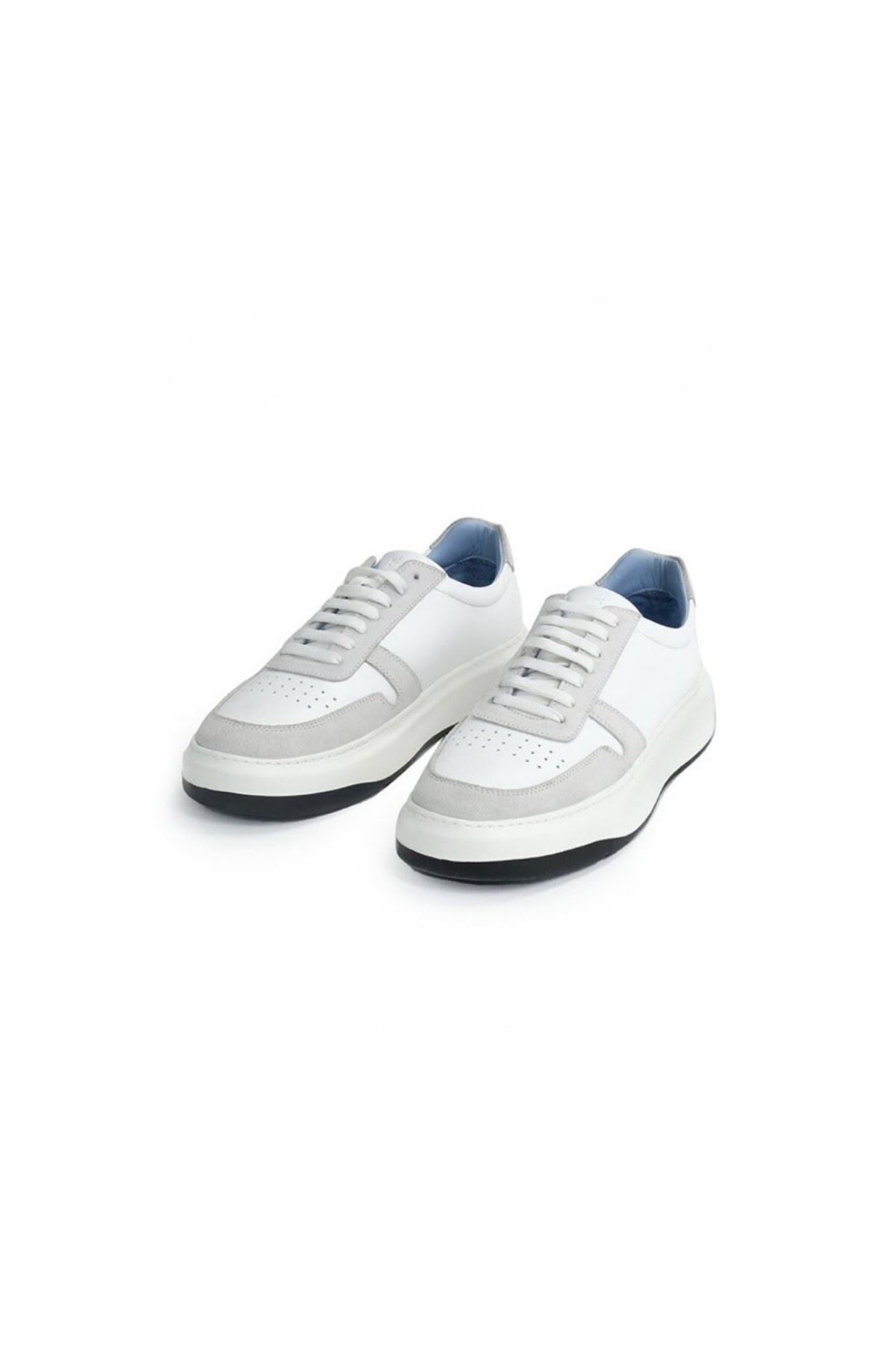 Erkek Sneaker Casual Suet-Beyaz