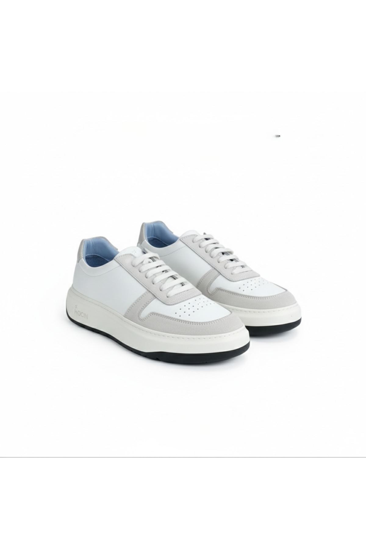 Erkek Sneaker Casual Suet-Beyaz
