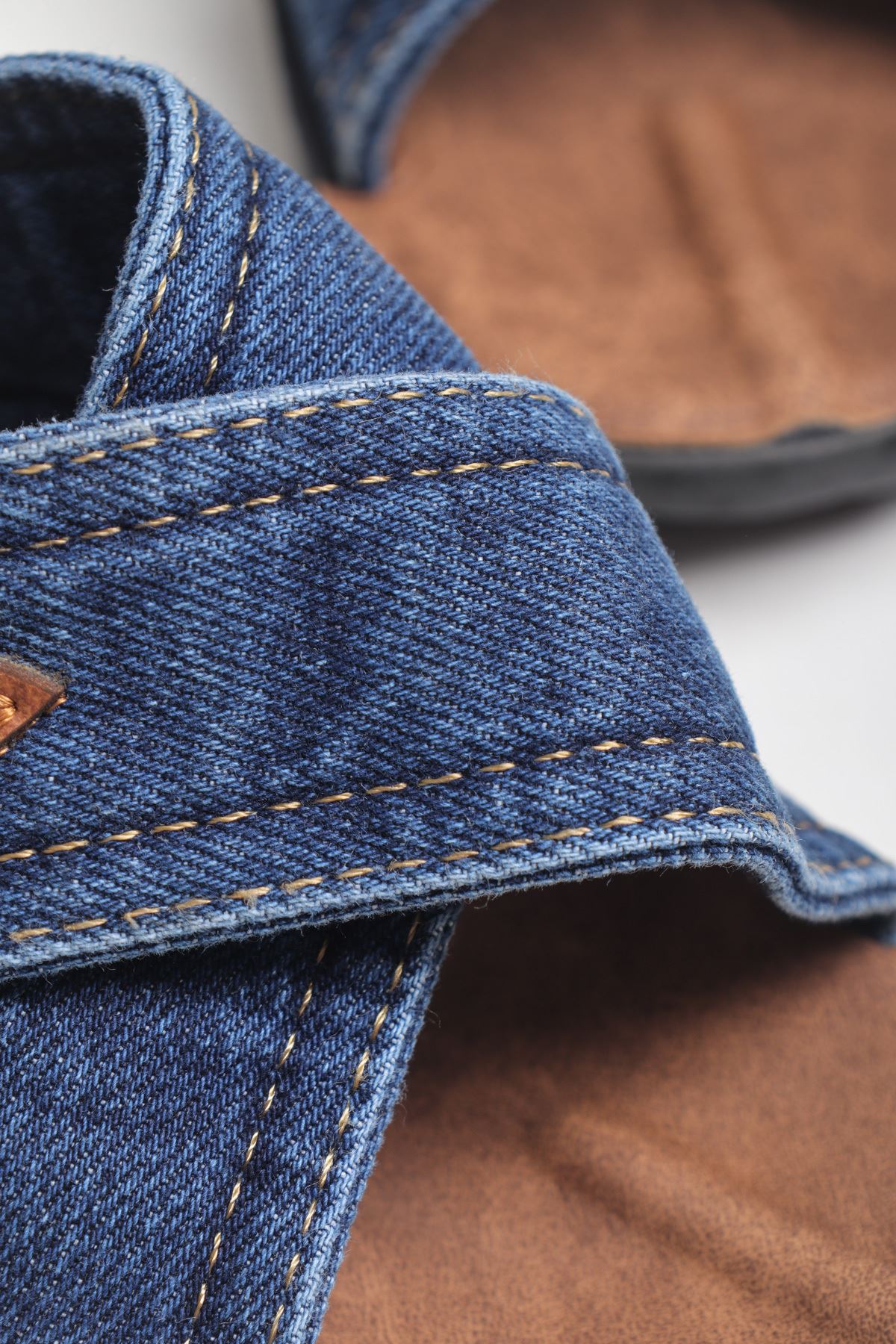 Kot Kanvas Çapraz Model İnce Taban Erkek Jean Terlik
