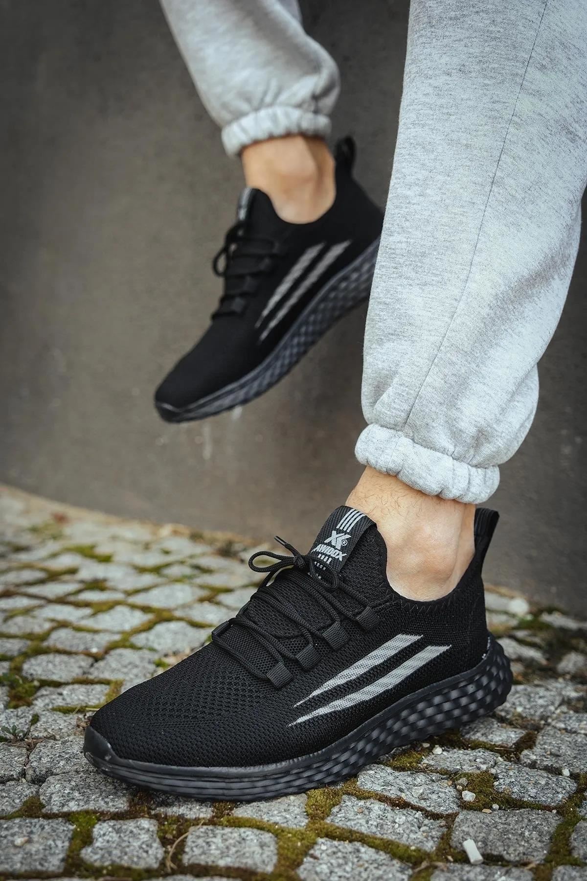 Gri Triko Kumaş Kadın Spor Ayakkabı Sneakers