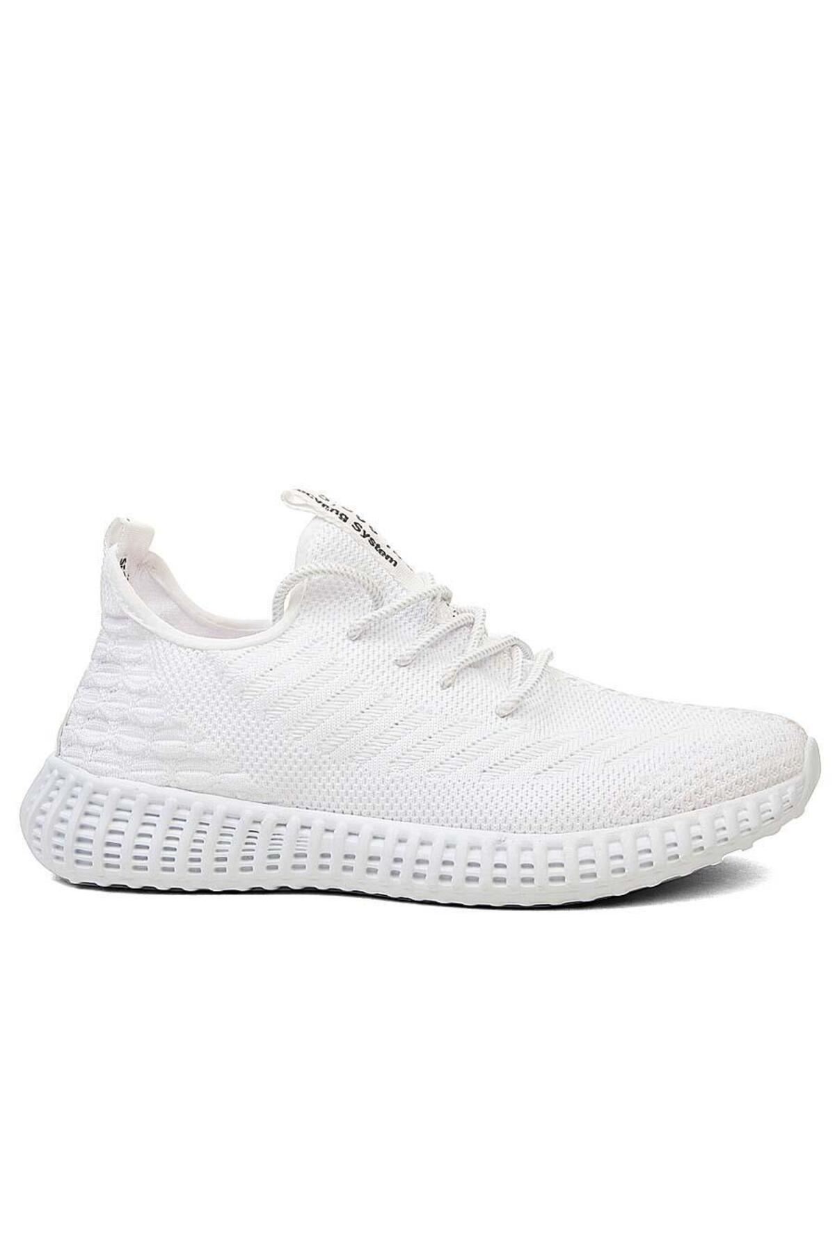 Beyaz Unisex Sneaker 15732 Ayakkabı Triko Sneaker