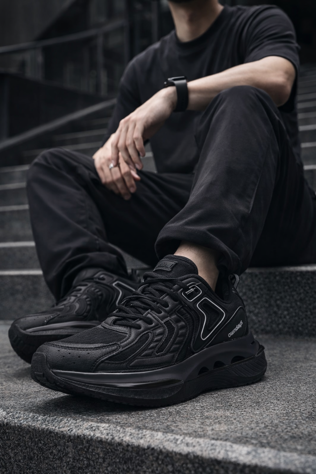 Ultra Rahat Siyah Erkek Spor Ayakkabı – Günlük Hafif Konforlu Sneaker