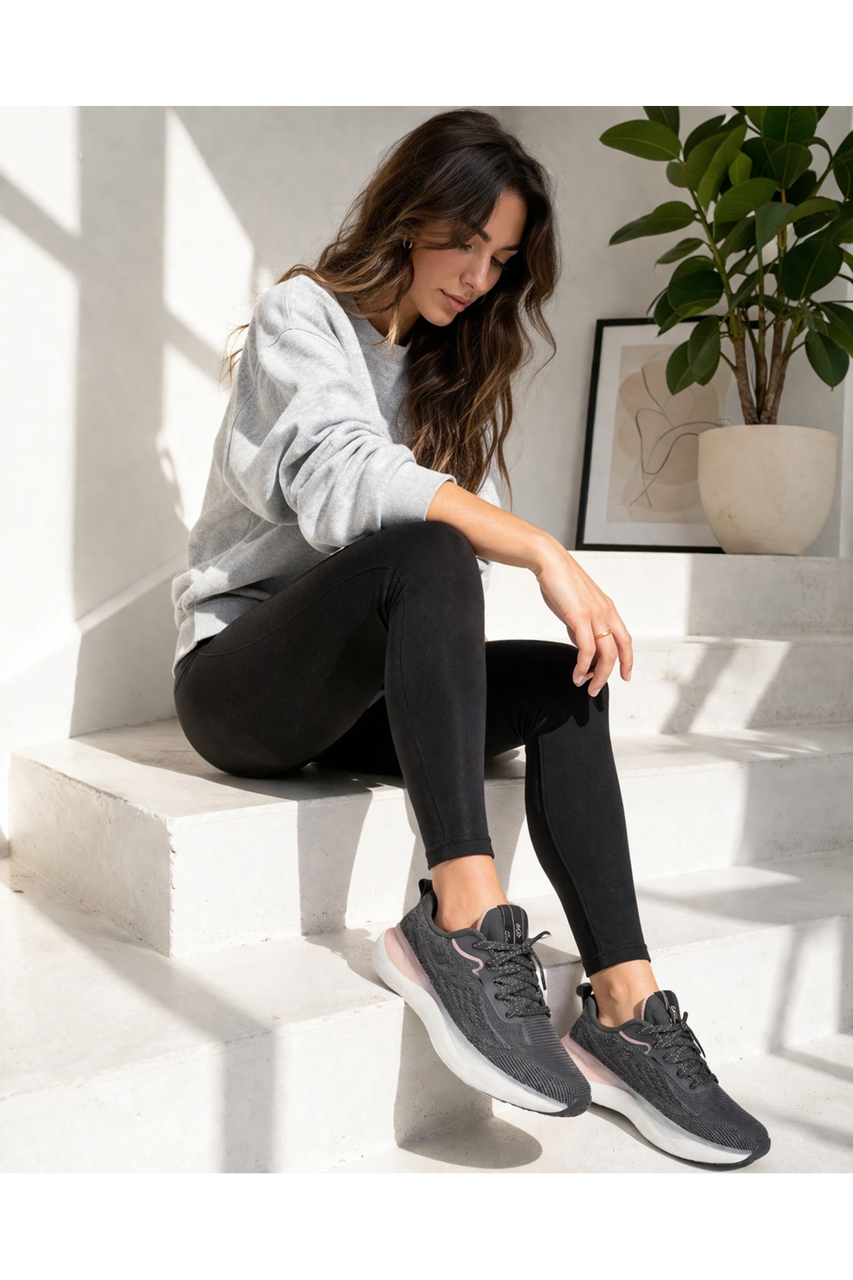 Köpük Anatomik Taban Gri Kadın Comfort Sneaker