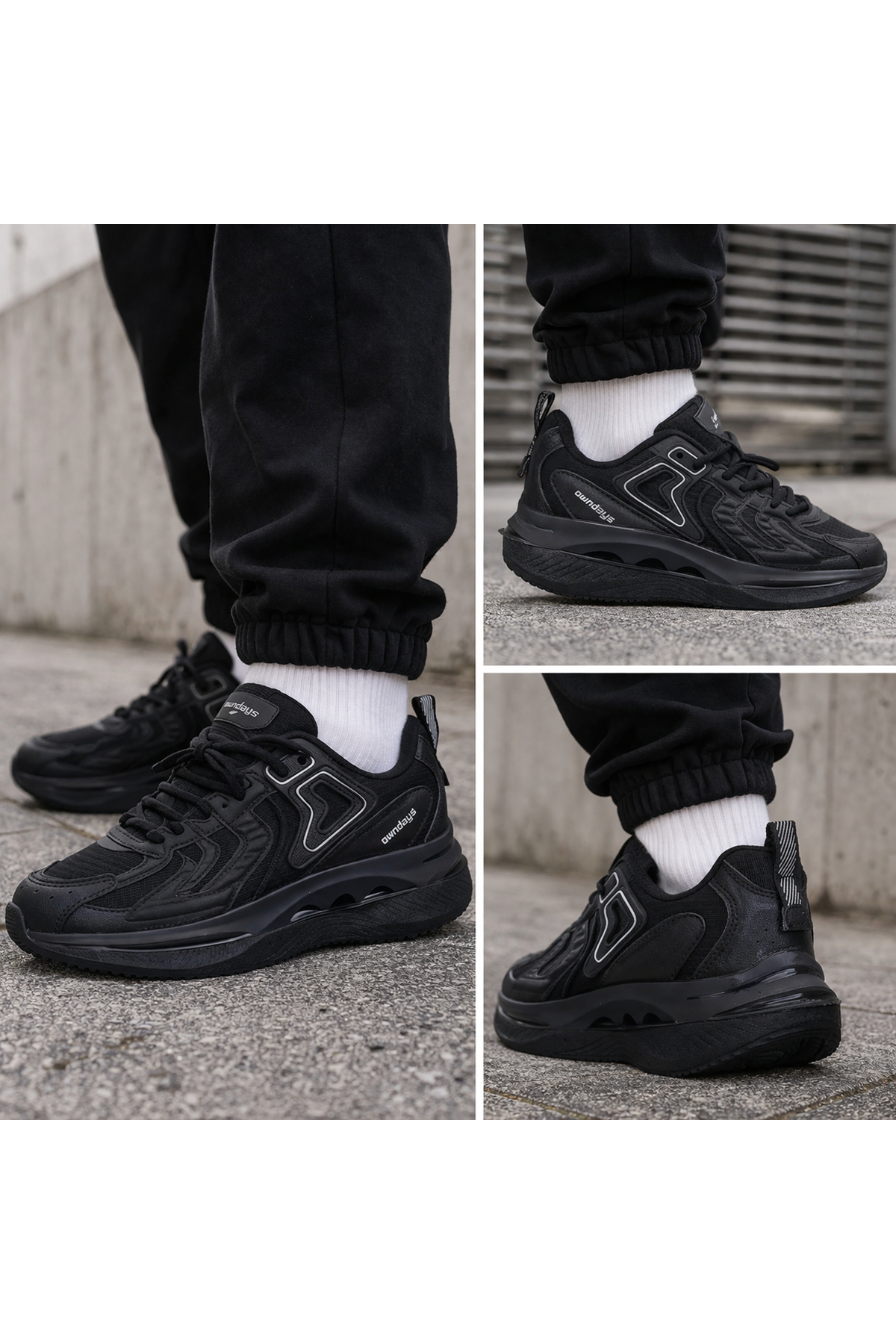 Ultra Rahat Siyah Erkek Spor Ayakkabı – Günlük Hafif Konforlu Sneaker