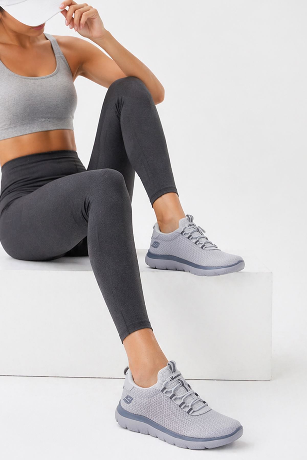 Kadın Bağcıksız Sneaker Hafif Rahat Günlük Spor Ayakkabı Gri