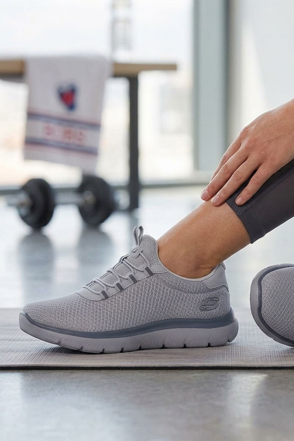 Kadın Bağcıksız Sneaker Hafif Rahat Günlük Spor Ayakkabı Gri