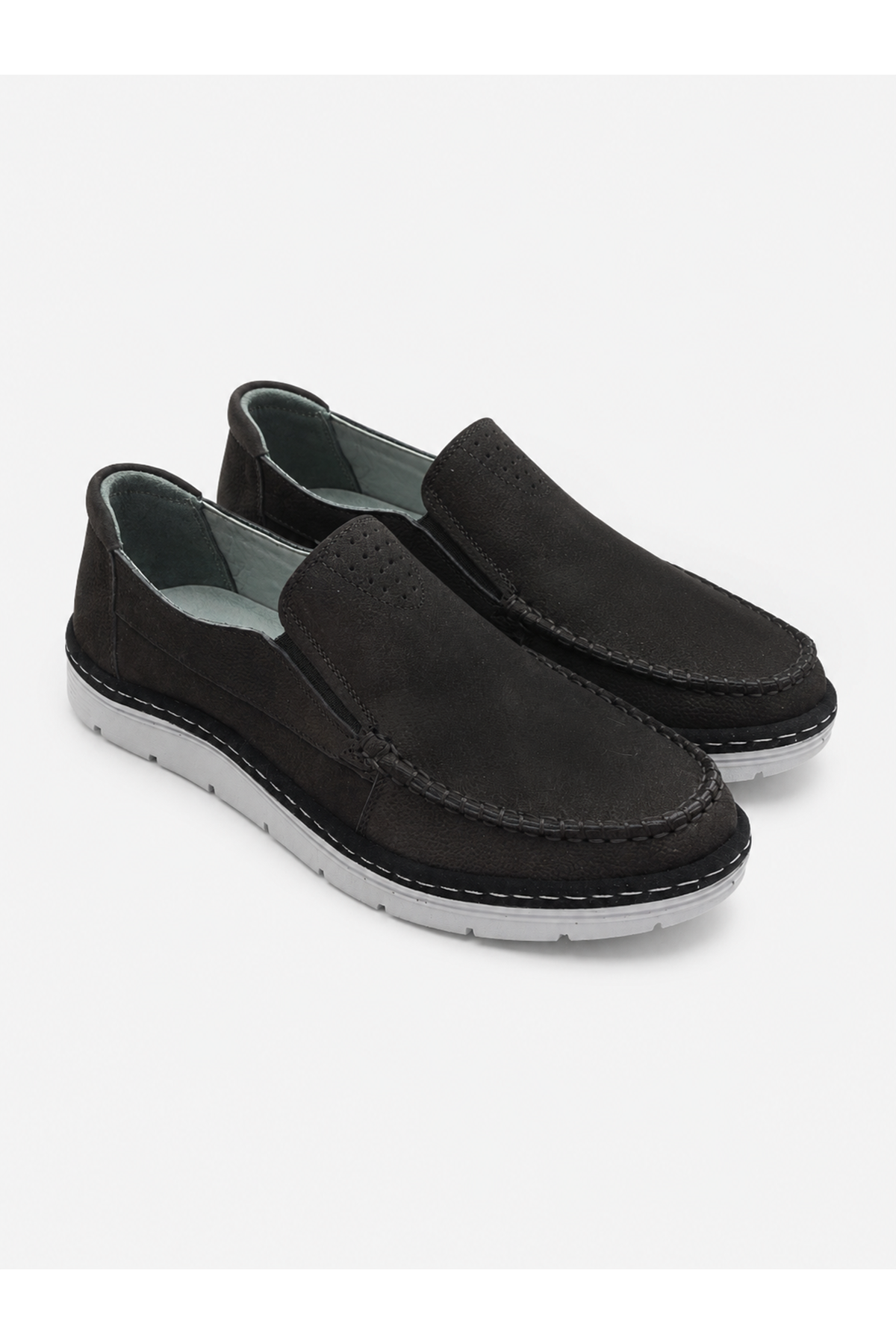 Siyah Hakiki Nubuk Deri Comfort Casual Erkek Ayakkabı