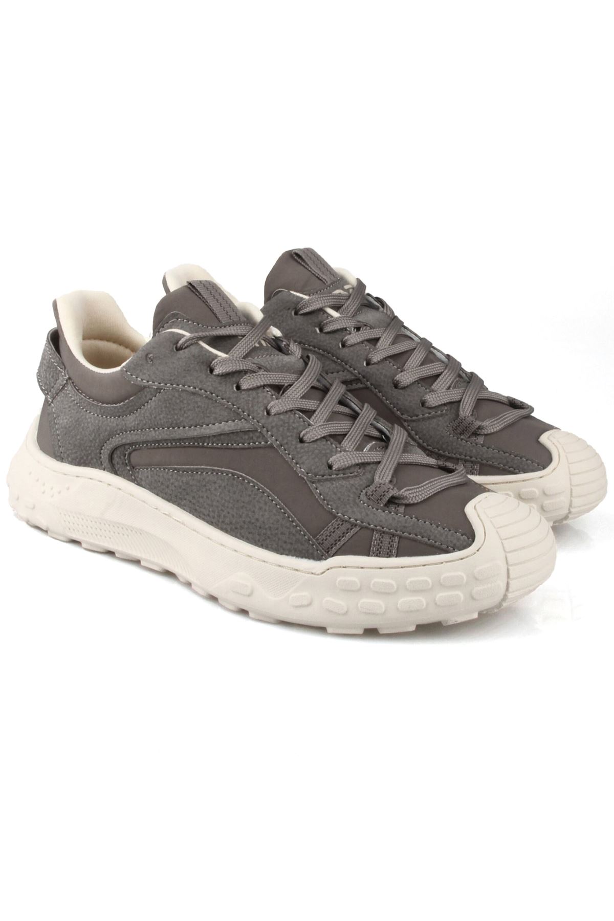 Diego Erkek Sneaker Günlük Spor Ayakkabı Zeytin Yeşili Kalın Taban Rahat Bağcıklı Casual Yürüyüş Ayakkabısı