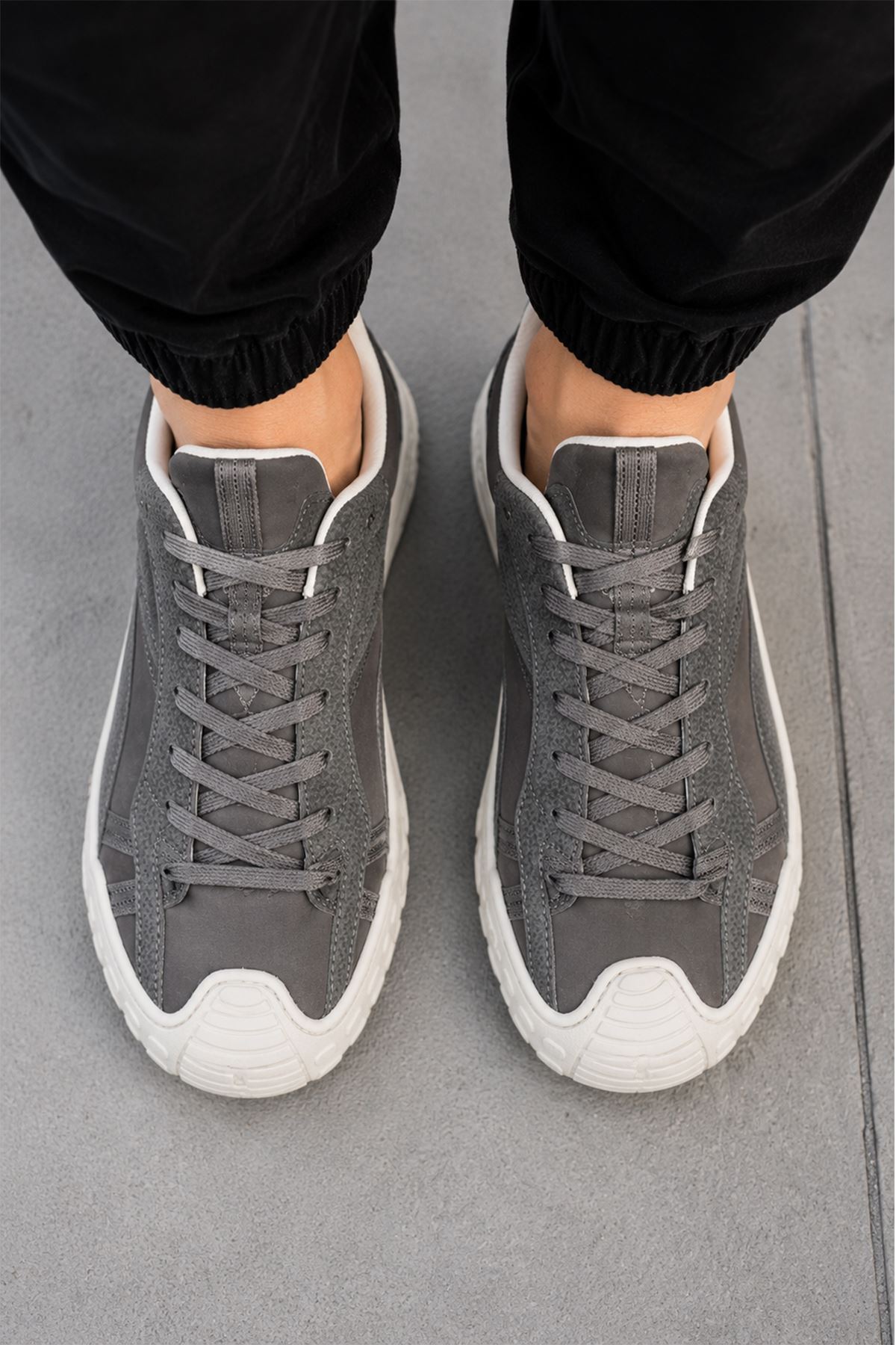 Diego Erkek Sneaker Günlük Spor Ayakkabı Zeytin Yeşili Kalın Taban Rahat Bağcıklı Casual Yürüyüş Ayakkabısı