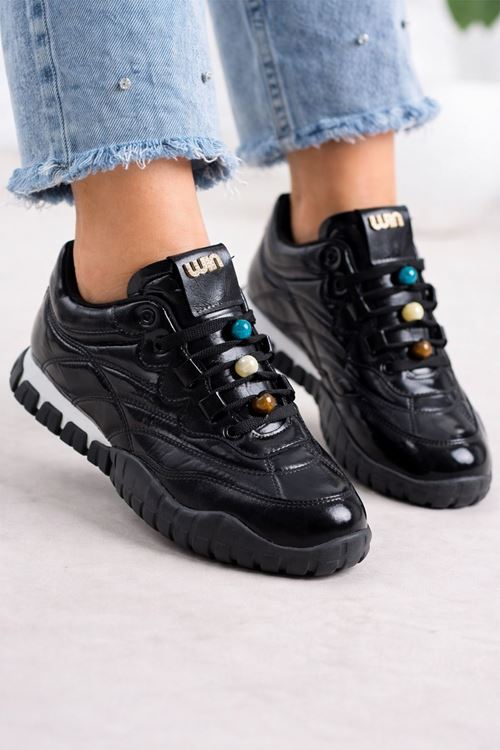 Casual Kadın Sneaker Boncuklu Bağcıklı Günlük Ayakkabı ( fashion model )