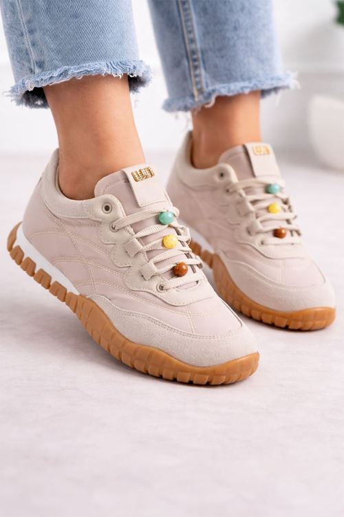 Casual Kadın Sneaker Boncuklu Bağcıklı Günlük Ayakkabı ( fashion model )