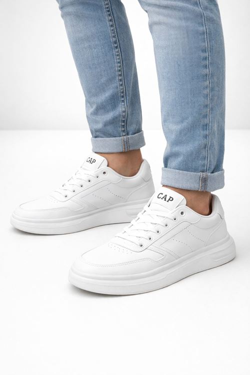Erkek Beyaz Sneaker Kalın Taban Günlük Casual Spor Ayakkabı Rahat Street Style