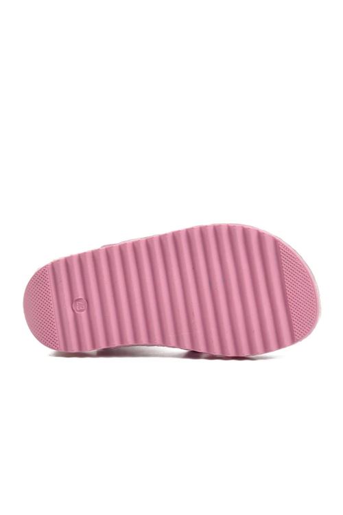 Tabanı Simli Pembe Hologramlı Kız Çocuk Sandalet