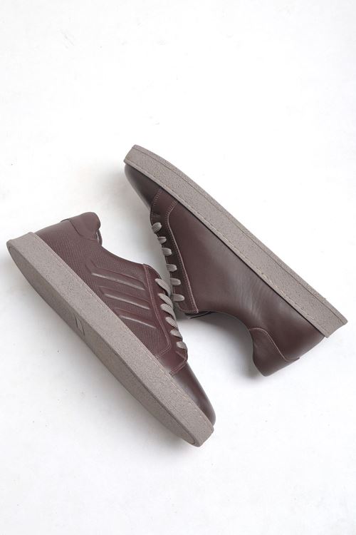 Hakiki Deri Erkek Günlük Spor Ayakkabı Kahverengi Sneaker – Rahat ve Şık Deri Yürüyüş Ayakkabısı