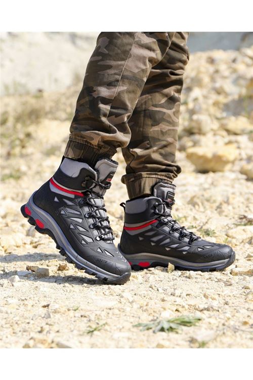 Suya Rüzgara Dayanıklı İçi Polar Üst Kaplamalı Trekking Spor Bot