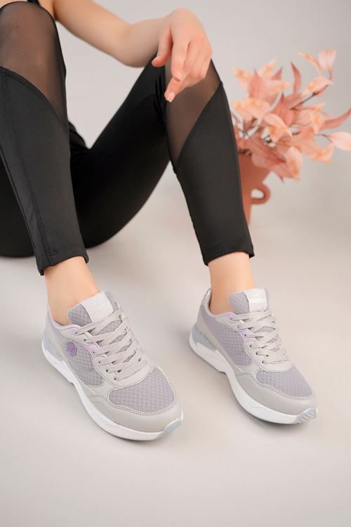 Fashion Gümüş Detaylı Rahat Kadın Spor Ayakkabı