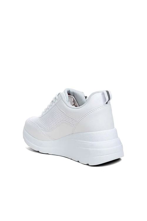 Ayakkabı Vakti Dolgu Topuklu Kadın Spor Ayakkabı - İthal, 6 cm Boy Uzatan Sneakers