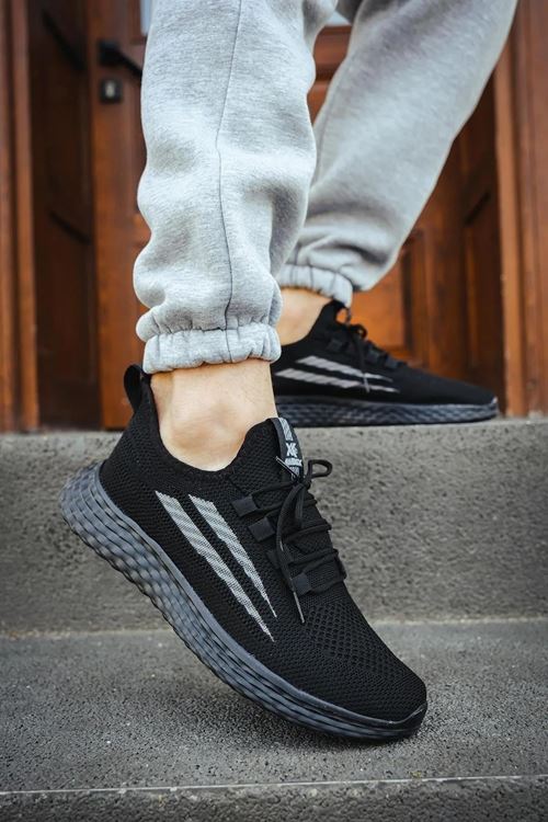 Gri Triko Kumaş Kadın Spor Ayakkabı Sneakers
