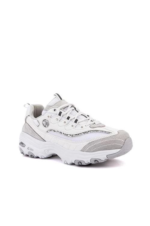 Kadın Beyaz Kalın Taban Simli Detaylı Günlük Sneaker Spor Ayakkabı