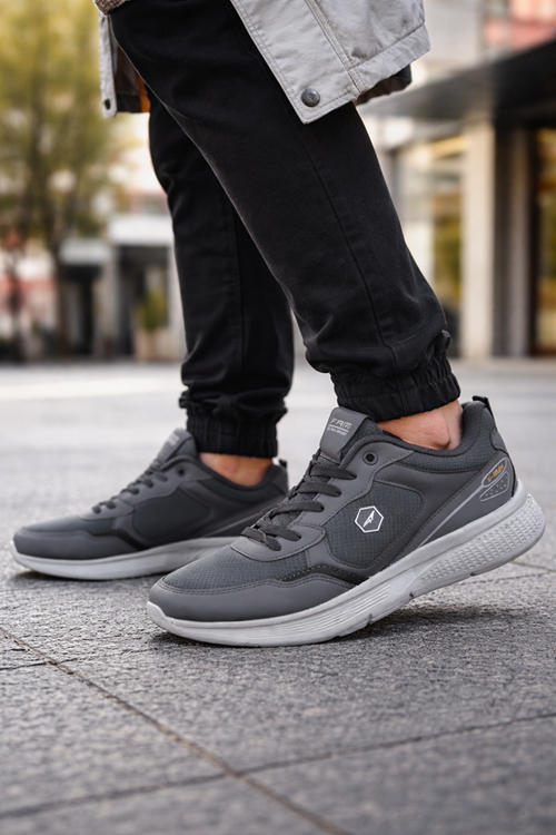 Erkek Spor Ayakkabı Günlük Rahat Hafif Kaymaz Taban Gri Sneaker X-Run Ultra Comfort