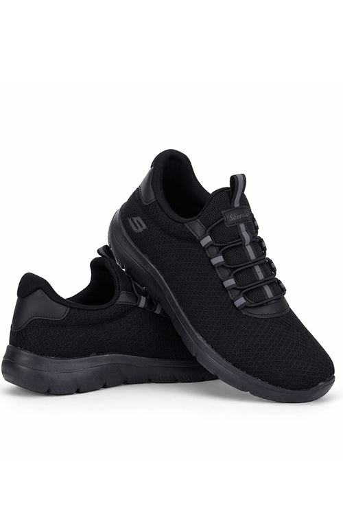 Kadın Bağcıksız Sneaker Siyah Hafif Rahat Günlük Spor Ayakkabı Siyah