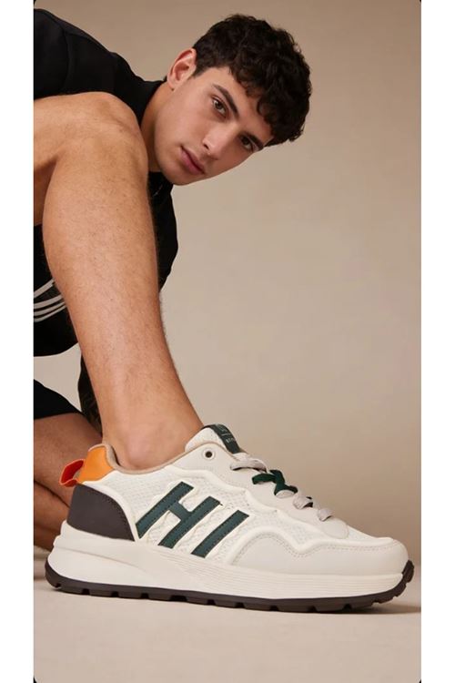 Erkek Krem Sneaker Yeni Sezon Trend Renk Kalın Tabanlı Bağcıklı Spor Ayakkabı