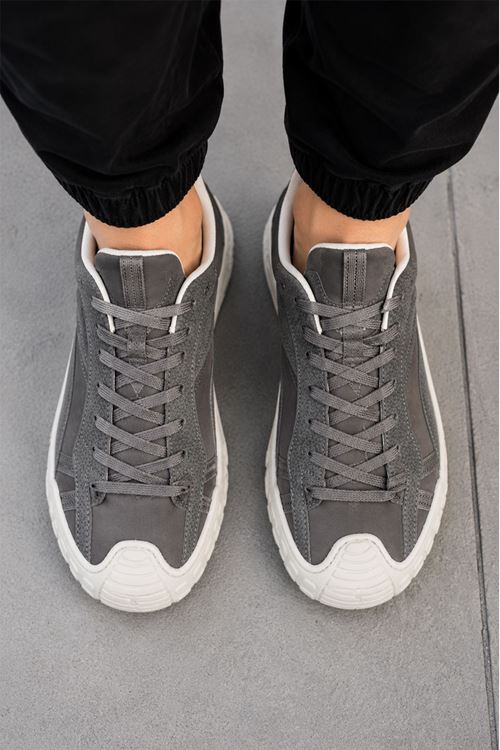 Diego Erkek Sneaker Günlük Spor Ayakkabı Zeytin Yeşili Kalın Taban Rahat Bağcıklı Casual Yürüyüş Ayakkabısı