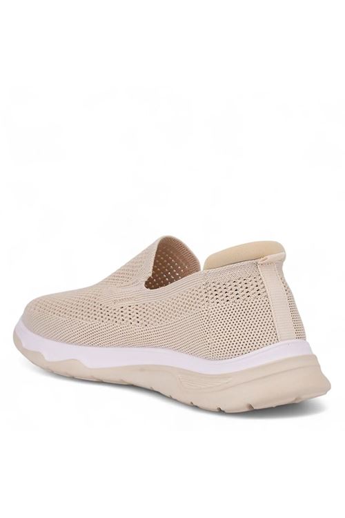 Erkek Bej Triko Sneaker Günlük Hafif Yürüyüş Ayakkabısı