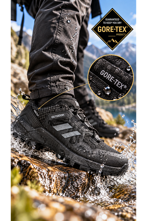 Erkek Outdoor Trekking Ayakkabısı Siyah Dağ ve Doğa Yürüyüş Ayakkabısı