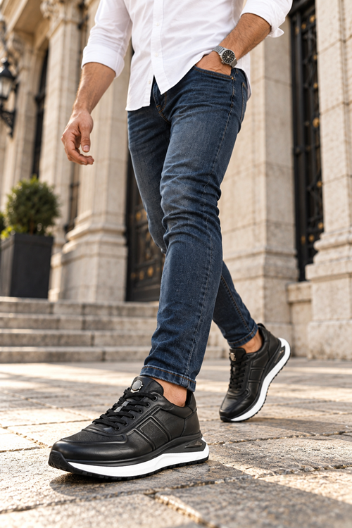 İthal Köpük Taban Anatomik İç Dış Deri Casual Spor Deri Ayakkabı