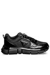 Erkek Siyah Kalın Taban Sneaker Günlük Rahat Spor Ayakkabı Kaydırmaz Modern Casual
