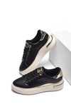 Beyaz Siyah Gold Yumuşak Kadın Günlük Casual Sneaker