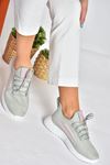 Gri Triko Kumaş Kadın Spor Ayakkabı Sneakers