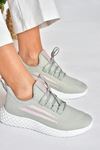 Gri Triko Kumaş Kadın Spor Ayakkabı Sneakers