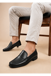 El Örgü Dikişli Loafer İç Dış Gerçek Deri Siyah Klasik Loafer ( Meşin Astarsız Model Değildir )