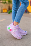 Kız Çocuk Işıklı Unicorn Spor Ayakkabı Lila Cırtlı Günlük Sneaker