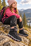 Callion Kız Çocuk Siyah Pembe Trekking Bot İçi Kürklü Cırtlı Kışlık Outdoor Bot